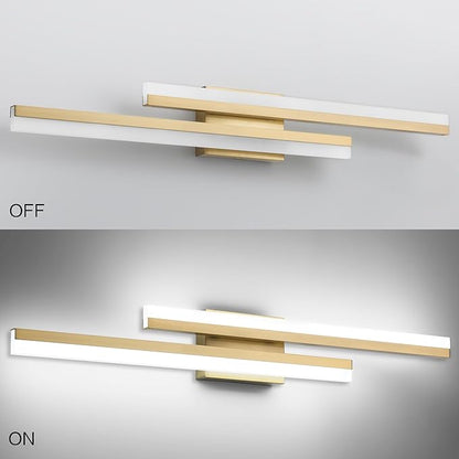 PRESDE 32 Inch LED Bathroom Light Fixtures Over Mirror Brushed Gold Vanity Light Modern Bath Lighting Bar 5CCT