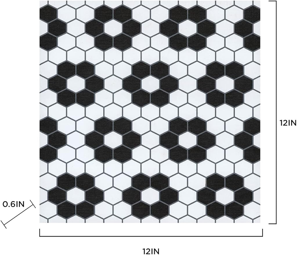 FloorPops Black Biscotto Peel & Stick Floor Tiles,FP3931,(Pack of 6)