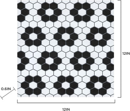 FloorPops Black Biscotto Peel & Stick Floor Tiles,FP3931,(Pack of 6)
