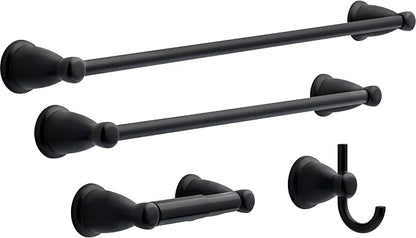 Franklin Brass Kinla Spring (1-Pack) Toilet Paper Holder Matte Black Tissue Roll Spring-Loaded Rod, Organization and Storage, Wall Mounted Bathroom Accessories KIN50-MB