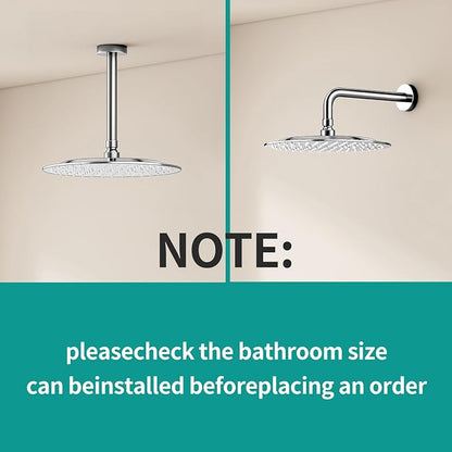 All Metal Rain Shower Head - Heavy Duty Stainless Steel, Easy Install, High Water Flow, Ultra-Thin Modern Design for Bathroom (Chrome, 10)