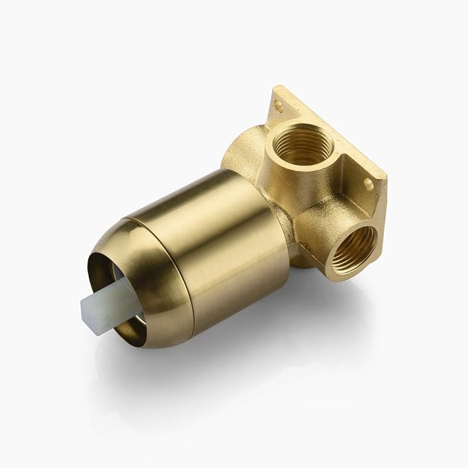 SUMERAIN Bathroom Brushed Gold Shower Faucet Set 8 Inches | Stainless Steel High Pressure Rain Shower Head, Solid Brass Rough In Valve, Single Handle, Modern