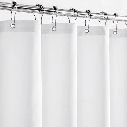 Felisa Waterproof Fabric Shower Curtain Liner with 3 Large Magnets,72 x 70 inches Hotel Quality & Soft Cloth Shower Curtain,Washable White Shower Curtain for Bathroom