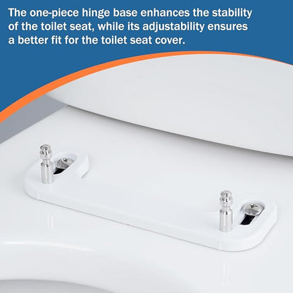 Universal Toilet Seat Elongated with Soft Close Cover, Oval Toilet Seat Replacement with Toilet Bolts Hinge and Bumpers, Compatible with Kohler, American Standard, TOTO, One-click Release, White