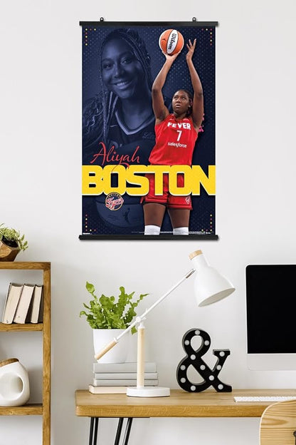 Trends International WNBA Indiana Fever - Aliyah Boston 25 Wall Poster, 34L x 22.4W, Premium Poster & Clip Bundle