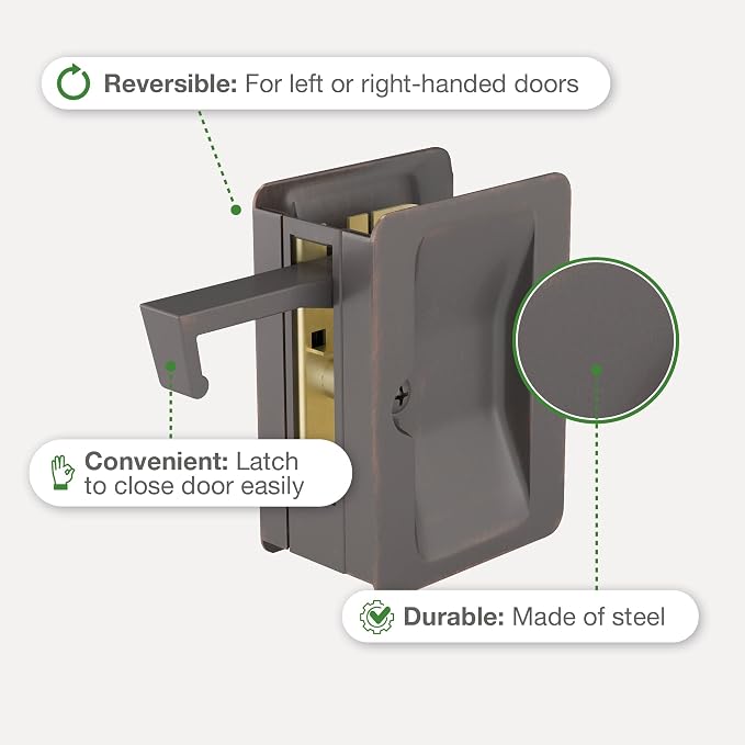 Richelieu | Onward Passage Pocket Door Pull, Rectangular, Oil-Rubbed Bronze