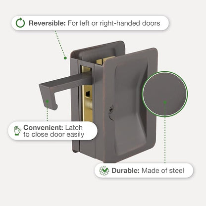 Richelieu | Onward Passage Pocket Door Pull, Rectangular, Oil-Rubbed Bronze