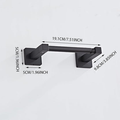 Matte Black Toilet Paper Holder Wall Mount, Bathroom Toilet Paper Holder for SUS 304 Stainless Steel, Double Post Pivoting Square Toilet Paper Roll Holder for Bathroom RV Paper Towels for TP