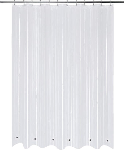 Mrs Awesome Long Shower Curtain Liner with 6 Magnets 72 x 78 inch, Clear | PEVA 8G Thick & Heavy Duty,12 Rustproof Grommets,Water Proof Plastic Shower Curtain for Bathroom 72x78 for Bathroom Long Size