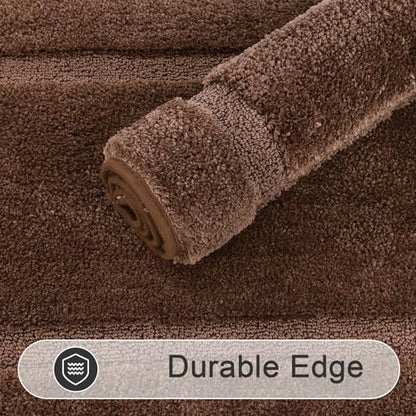 SHACOS Soft Microfiber Dark Brown Bathroom Rugs Sets 2 Pieces 32x20 inch