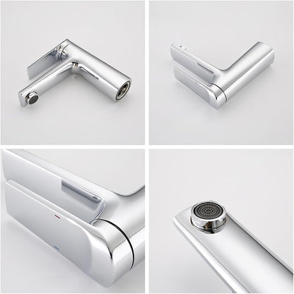 Bathroom Water Faucet Single Handle Faucet for Bathroom Sink 1 Hole Hot and Cold Chrome