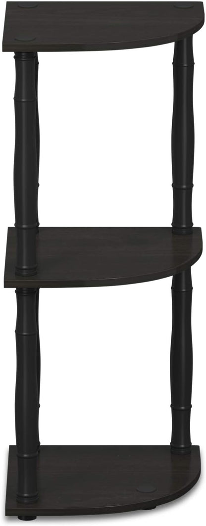 Furinno Turn-N-Tube 3-Tier Corner Display Rack Multipurpose Shelving Unit with Classic Tube, Espresso/Black