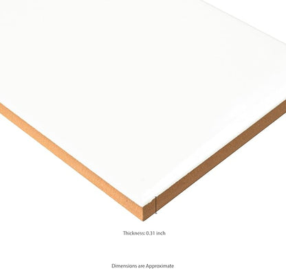 MSI White Glossy 4 in. x 12 in. Glossy Ceramic Subway Tile for Bathroom, Kitchen Backsplash, Accent Wall, and Shower Wall
