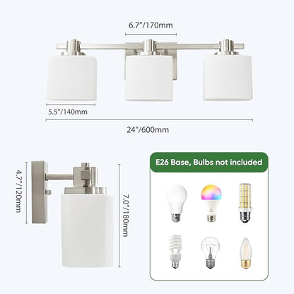 Vanity Light Fixture (Brushed Nickel, 24 inches)