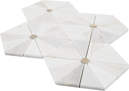 MSI Elegante Pinwheel Gold Natural Stone Mosaic Tile Sample, Mesh-Mounted, for Kitchen Backsplash, Bathroom, Floor, Shower, and Accent Wall