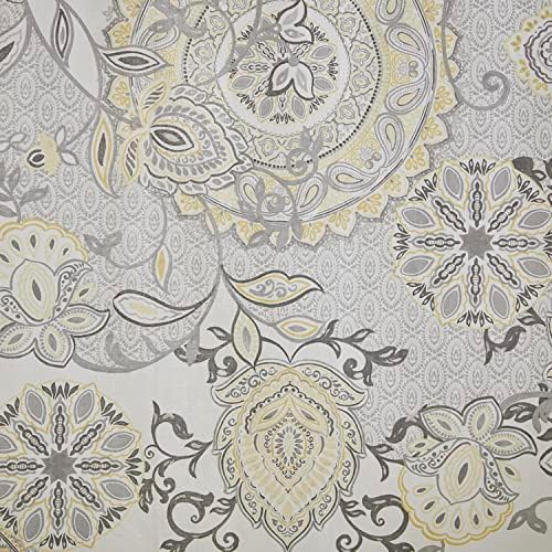 Madison Park Isla Shower Curtain for Bathroom, Cotton, 72 x 72, Yellow