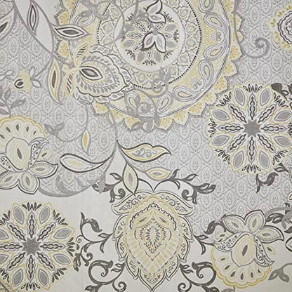 Madison Park Isla Shower Curtain for Bathroom, Cotton, 72 x 72, Yellow