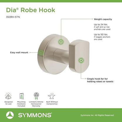 Symmons 35AC4BUNDLESTN Dia 4-Piece Wall-Mounted Bathroom Hardware Set in Satin Nickel