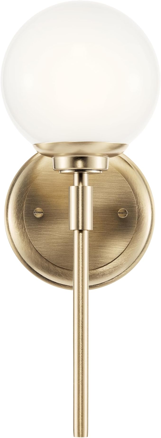 Kichler Benno 1-Light Wall Sconce, Modern Light with Opal Glass in Champagne Bronze, for Bathroom, Powder Room, Kitchen, Bedroom, or Hallway (13.75" x 5.25"), 55170CPZ