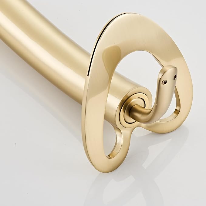 Tall Brushed Gold Waterfall Unique Bathroom Faucets, Single Lever 1 Hole Vessel Sink Faucets for Bathroom Vanity, Hot Cold Mixer Tap with Supply Hoses and Pop up Drain, llaves para lavamanos de baño