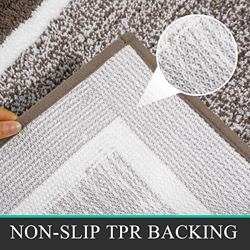Pauwer Bathroom Rugs Sets 2 Piece, Non Slip Washable Bath Mat, Coffee