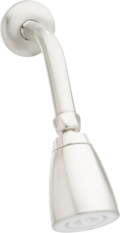 Kingston Brass KB238PL Tub and Shower Faucet with 3-Porcelain Lever Handle, Brushed Nickel 5-Inch Spout Reach