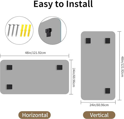 CILIBER Beveled Mirror, 24x48 Rectangle Bathroom Mirror Rounded Corner, 3mm Tempered Glass Frameless Vanity Mirror with Beveled Edge for Over Sink, Bedroom, Entryway, Vertical or Horizontal