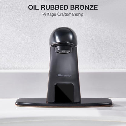 Charmingwater Touchless Bathroom Sink Faucet with Automatic Sensor, Motion Bathroom Faucet with Hole Cover Plate, Oil Rubbed Bronze