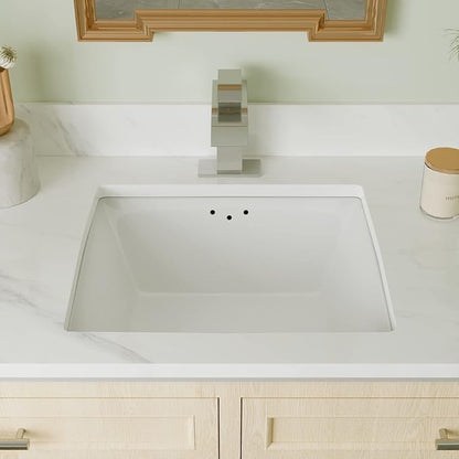 DeerValley DV-1U307 16" X 14" Rectangular Ceramic Bathroom Sink Undermount Bathroom Sink With Overflow Hole
