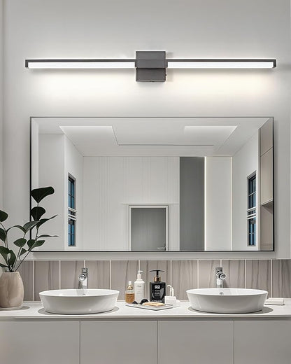 OKELI Modern Bathroom Light Fixtures Over Mirror, 40 Inch Matte Black Vanity Light Bar for Bathroom, 24W 5CCT Diammable Wall Light