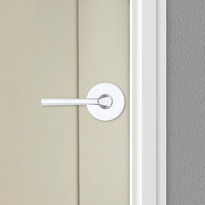 Kwikset Lisbon Interior Passage Door Handle, Round Lever for Closet and Hallway Doors, Reversible Non-Locking Handle Lever, Polished Chrome