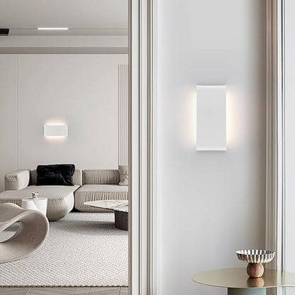 11"Modern LED vanity light,15W Dimmable 5 CCT (3000K-6500K) Adjustable Wall Lamp,Up and Down Wall Lighting,Indoor Wall Sconce for Bedroom,Staircase,Hallway,Dressing Table, 2 Pack（White）