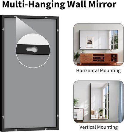 Koonmi Black Bathroom Mirror for Over Sink,Metal Framed 36"x71" Wall Mirror