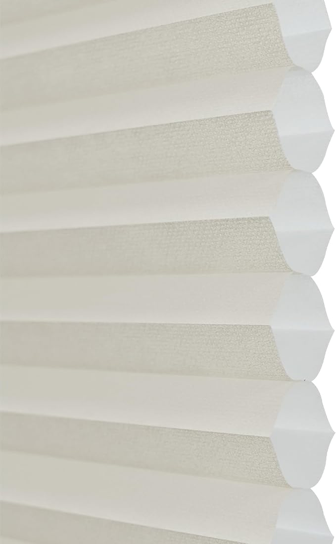 DEZ FURNISHINGS Cordless 1" Light Filtering Top Down Bottom Up Cellular Shade, 39"W x 72"H, Alabaster