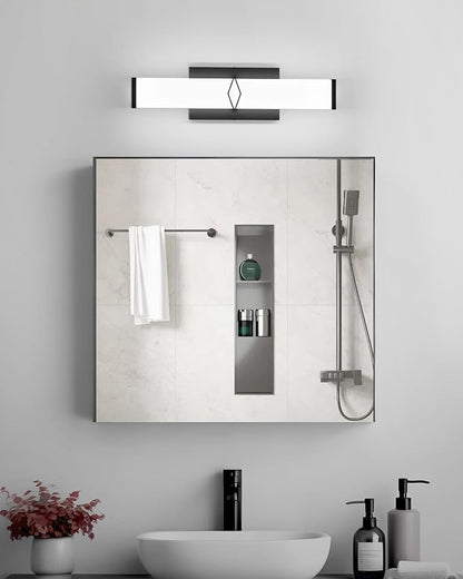 LED Bathroom Vanity Light,16inch Dimmable,20W 2000LM,5700K,ETL,BK | Integrated LED Modern Bathroom Light Fixtures,Matte Black Vanity Lighting Fixture Over Mirror,Wall Lights,ETL Certified