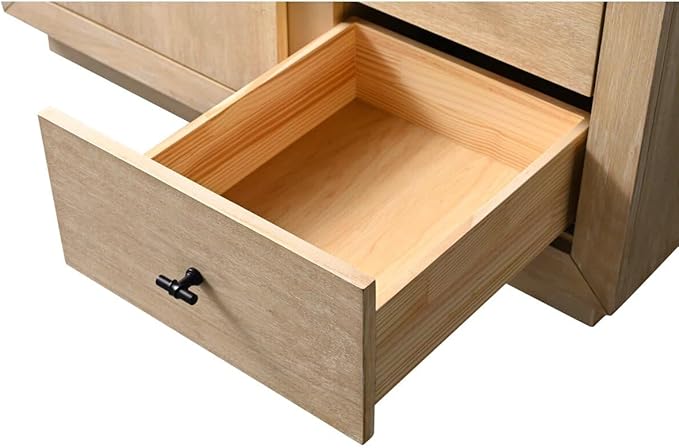 Vanity Art 42" Bathroom Vanity with Sink, Vanity Cabinet with Doors and Shelf, Modern Wood Bathroom Vanity with White Marble Top, Solid Wood Frame, 2 Right Functioning Shaker Drawer,VA70-42-LW-B