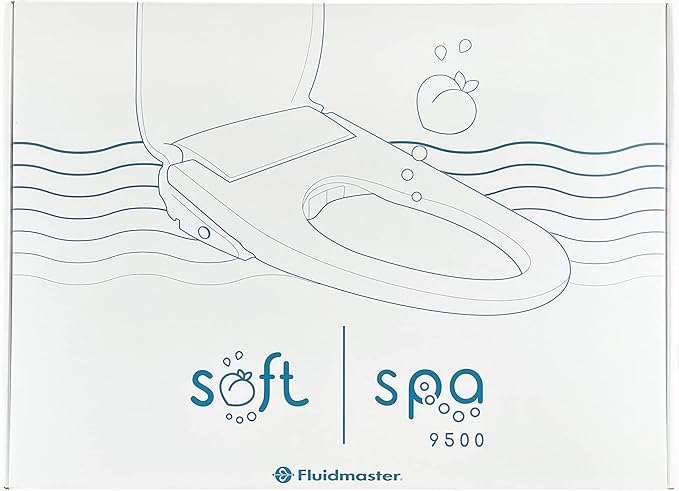 By Fluidmaster 9500E-001 Electronic Bidet Heated Toilet Seat with Warm Water and Air Dryer, Deodorizer, Easy Install, Elongated, White