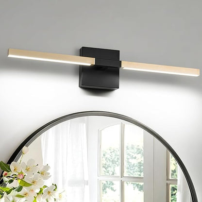 Black Gold Bathroom Vanity Light, 24 Inch LED Light Bar Over Mirror | Modern Bathroom Light Fixture Over Mirror for Vanity, 360° Rotatable Dimmable LED Wall Mounted Lighting, ETL Certified