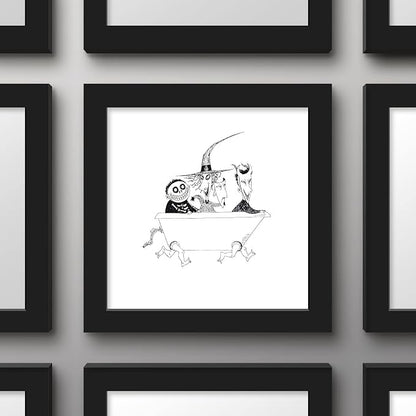 Trends International Gallery Pops Disney Tim Burton's The Nightmare Before Christmas - Bathtub Wall Art Wall Poster, 12" x 12", Black Framed Version