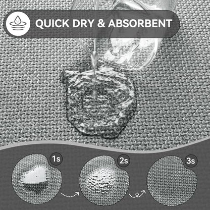 YDKGL Half Circle Bath Mat, Non Slip Thin Bathroom Rugs, Grey 24x35