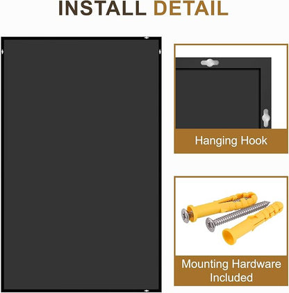 Bathroom Vanity Mirror for Over Sink, 48x30 Inch Matte Black Mirror | Shatterproof Tempered Glass, Anti-Rust Metal Frame, Rectangle Wall Mirrors for Bedroom, Living Room & Entryway