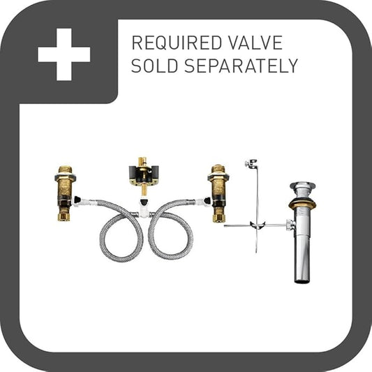 Moen TS418 Waterhill Two-Handle Traditional 8-Inch Widespread Bathroom Faucet Trim Kit, Valve Required, Chrome