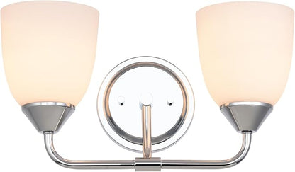 Chrome 2-Light Traditional Bathroom Vanity Light Fixtures Over Mirror, Modern Vanity Lights for Living Room, Standard E26 Base, Chrome
