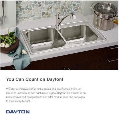 Dayton DD233223 Equal Double Bowl Drop-in Stainless Steel Sink