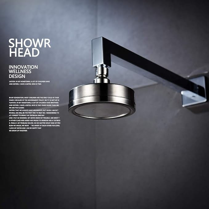 CIENCIA High Pressure Shower Head Stainless Steel Overhead Shower Head 4.6″ Anti-clog Fixed Showerhead Brushed Nickel, BD141AS