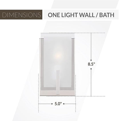 Generation Lighting 1-Light Syll Bath Fixture Wall Lamp (Chrome) 4130801-05 | Bathroom Light Fixture for Home Decor | Vanity Light Fixture Uses Candelabra E12 Standard or LED Light Bulbs