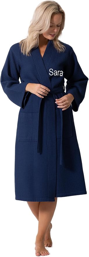 Waffle Knit Lightweight Kimono Spa & Bath Robes for Women - Quick Dry - Soft