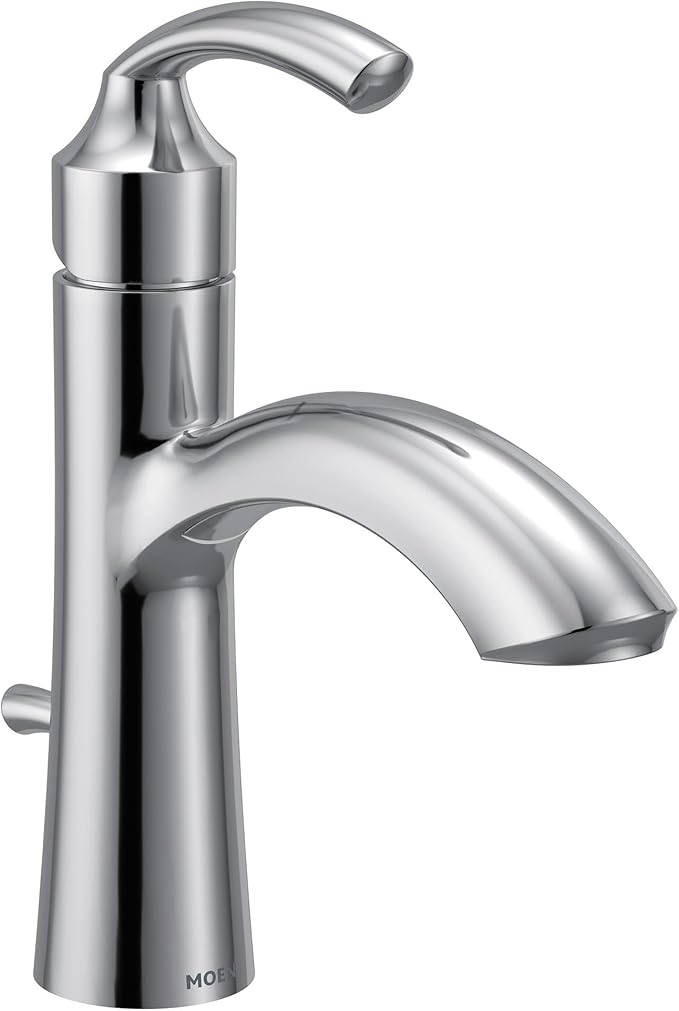 Moen 6170 Glyde Single Handle Bathroom Sink Faucet with Optional Deckplate, Chrome