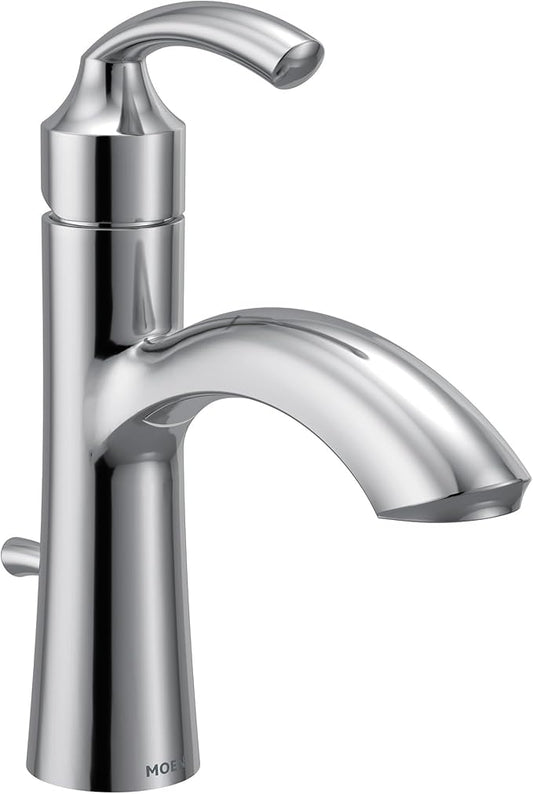 Moen 6170 Glyde Single Handle Bathroom Sink Faucet with Optional Deckplate, Chrome