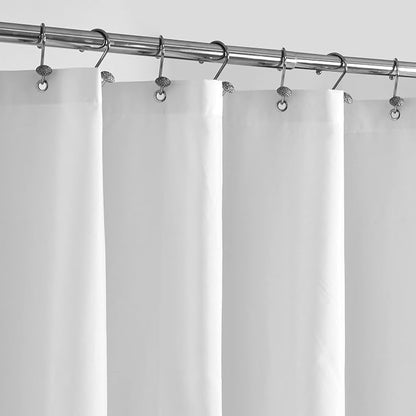 ALYVIA SPRING 54x78 Stall Waterproof Fabric Shower Curtain or Liner White | 2 Magnets, Soft Cloth & Hotel Quality, Machine Washable, Light-Weight, Long Stall Size
